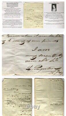 Guerre de 1812 Colonel 93e PA Sénateur & Secrétaire de la Marine Signé Pré-Guerre Civile Lettre