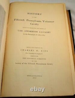 HISTOIRE DES 15TH PENNSYLVANIA VOLUNTEER ANDERSON CAVALRY 1906 Guerre Civile Militaire