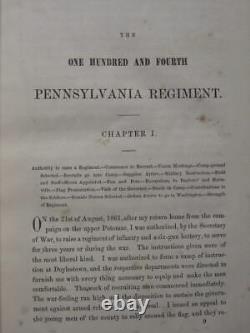 Histoire du 104e régiment de Pennsylvanie 1866 Première édition Guerre Civile