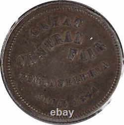 Jeton de guerre civile de 1864 Carte de magasin en argent Pennsylvanie PA-750-L/1135 EF Non certifié #834