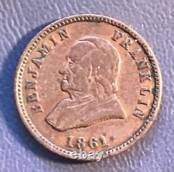 Jeton de la guerre civile de 1861, Lancaster en Pennsylvanie, S. H. Zahn, Marchand de pièces de monnaie, Rare