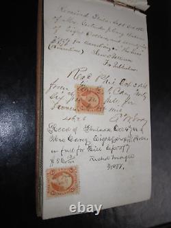 Journal de l'époque de la Guerre Civile des filles de l'école de PA, livre de recettes avec environ 250 timbres fiscaux Uniques et RARES