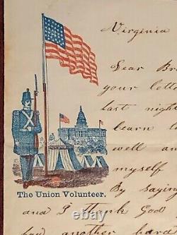Lettre de la guerre civile de 1862 en Virginie avec en-tête de la bataille des Sept Chênes (Fair Oaks) 85e régiment de Pennsylvanie