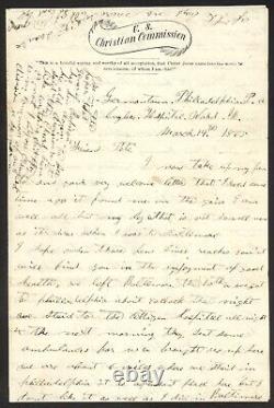 Lettre du soldat de l'Union de 1865, le soldat privé Jerome Bliss, 97e New York