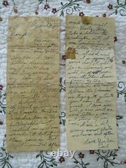 Lettre originale de la guerre civile de 1860, 116e régiment de Pennsylvanie BLESSÉ Malvern Hill, Virginie