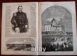 Lincoln à Independence Hall PA Harper's Civil War newspaper 1861 numéro complet