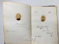 Livre d'autographes de la Guerre Civile antique de 1866 Albany New York Pennsylvanie 40+ Signature