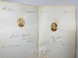 Livre d'autographes de la Guerre Civile antique de 1866 Albany New York Pennsylvanie 40+ Signature