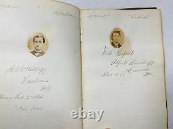 Livre d'autographes de la Guerre Civile antique de 1866 Albany New York Pennsylvanie 40+ Signature