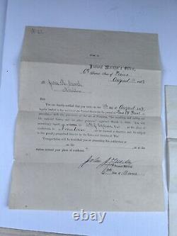 Lot de documents sur la guerre civile Jesse Cassel Norristown PA Comté de Montgomery 1863