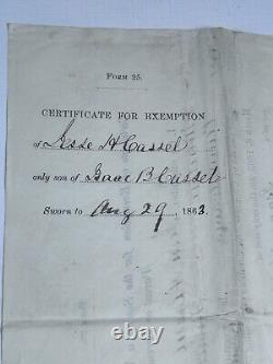 Lot de documents sur la guerre civile Jesse Cassel Norristown PA Comté de Montgomery 1863