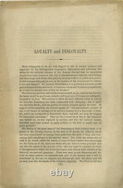 Loyauté et déloyauté pendant la guerre civile, vers 1863. Pièce anonyme anti-esclavagiste