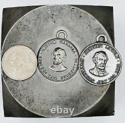 Médaille en acier avec jeton de la bataille de Gettysburg les 1er, 2 et 3 juillet 1863 d'Abraham Lincoln