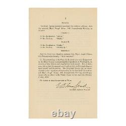 Ordre de la guerre civile signé par le général Edward D. Townsend 18ème Cavalerie de Pennsylvanie Cour martiale