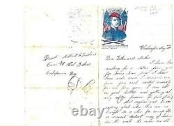Papier à en-tête / Couverture Patriotique Pvt Albert E Loveland 71st Pa Vols, KIA Antietam