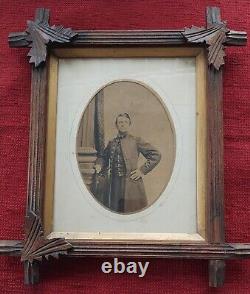 Photo d'identité du soldat de la guerre civile. Capt. Gilbert Clark et famille en Pennsylvanie.