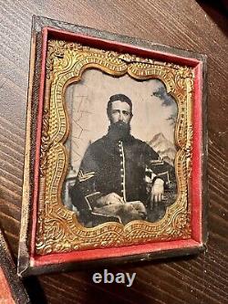 Soldat de la guerre civile Ringgold Battalion 22e PA Découpage 1/6 Photo en teinture des années 1860